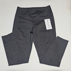 Athleta Delancey Houndstooth Tight Brown High-Rise Zip Pockects Sz M